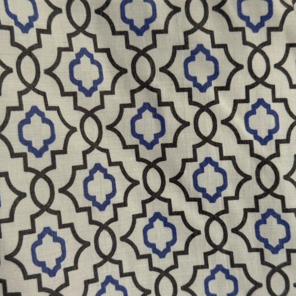 Express Navy And White Patterned Button-Down Shirt - image 6